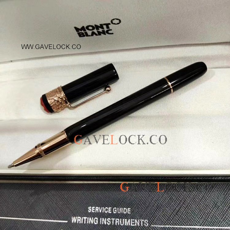 Copy Montblanc Rouge Et Noir Spider Rose Gold Clip Rollerball